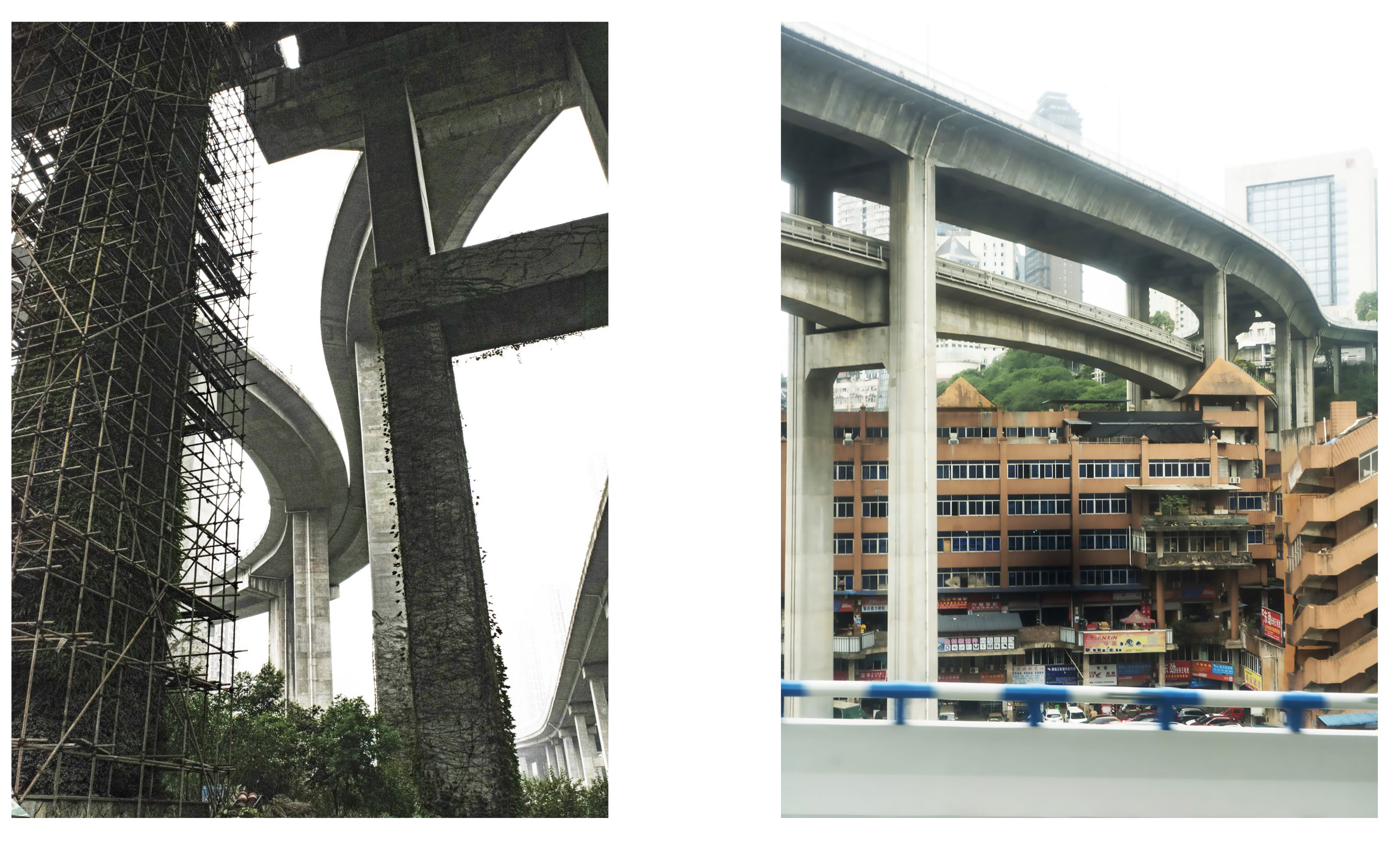 Under the Highway Bridge, Juilongo District and Building under City's infrastructure, Yuzhong Disctrict