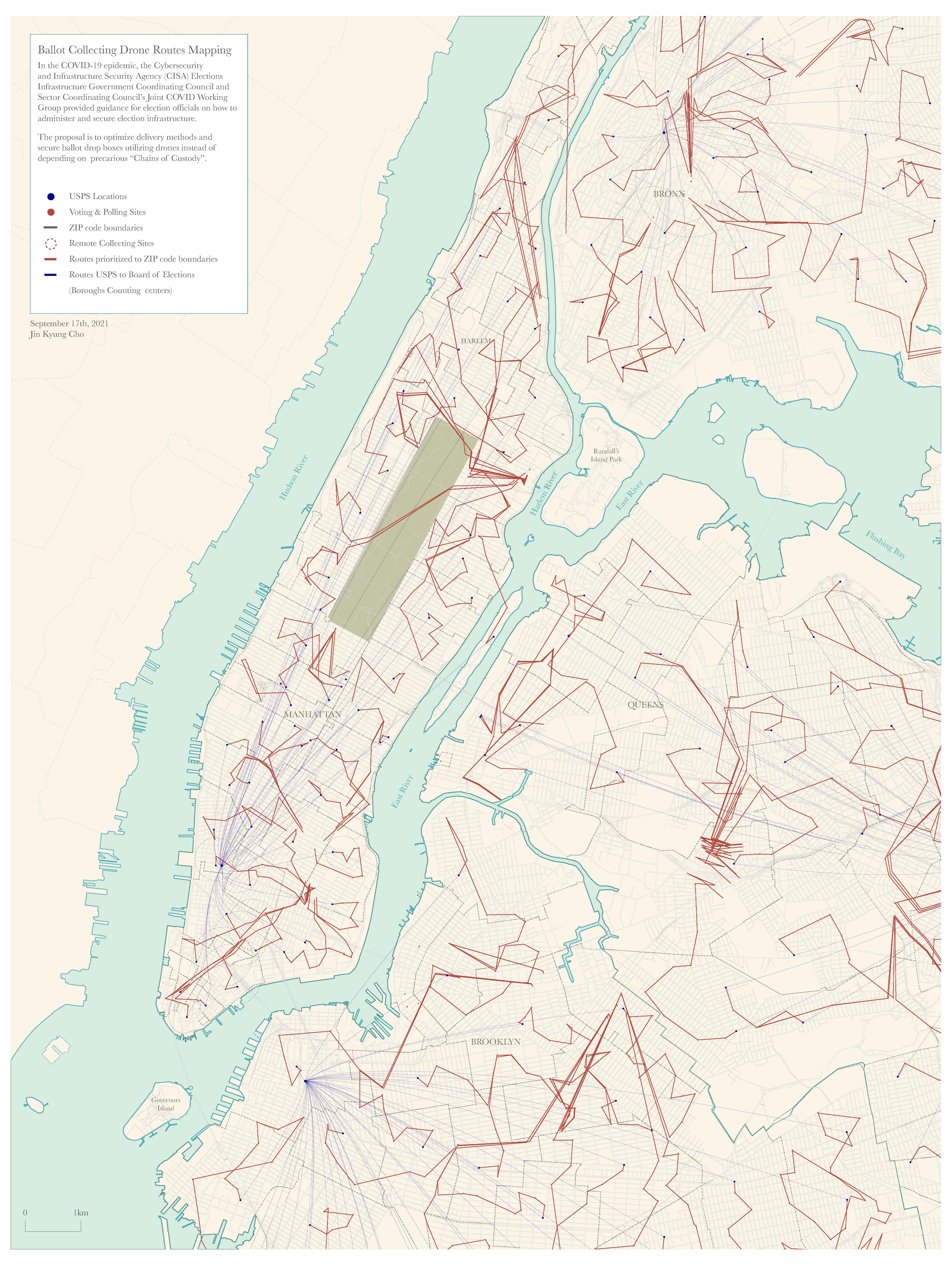 Ballot Collecting Drone Routes by Jin Cho
