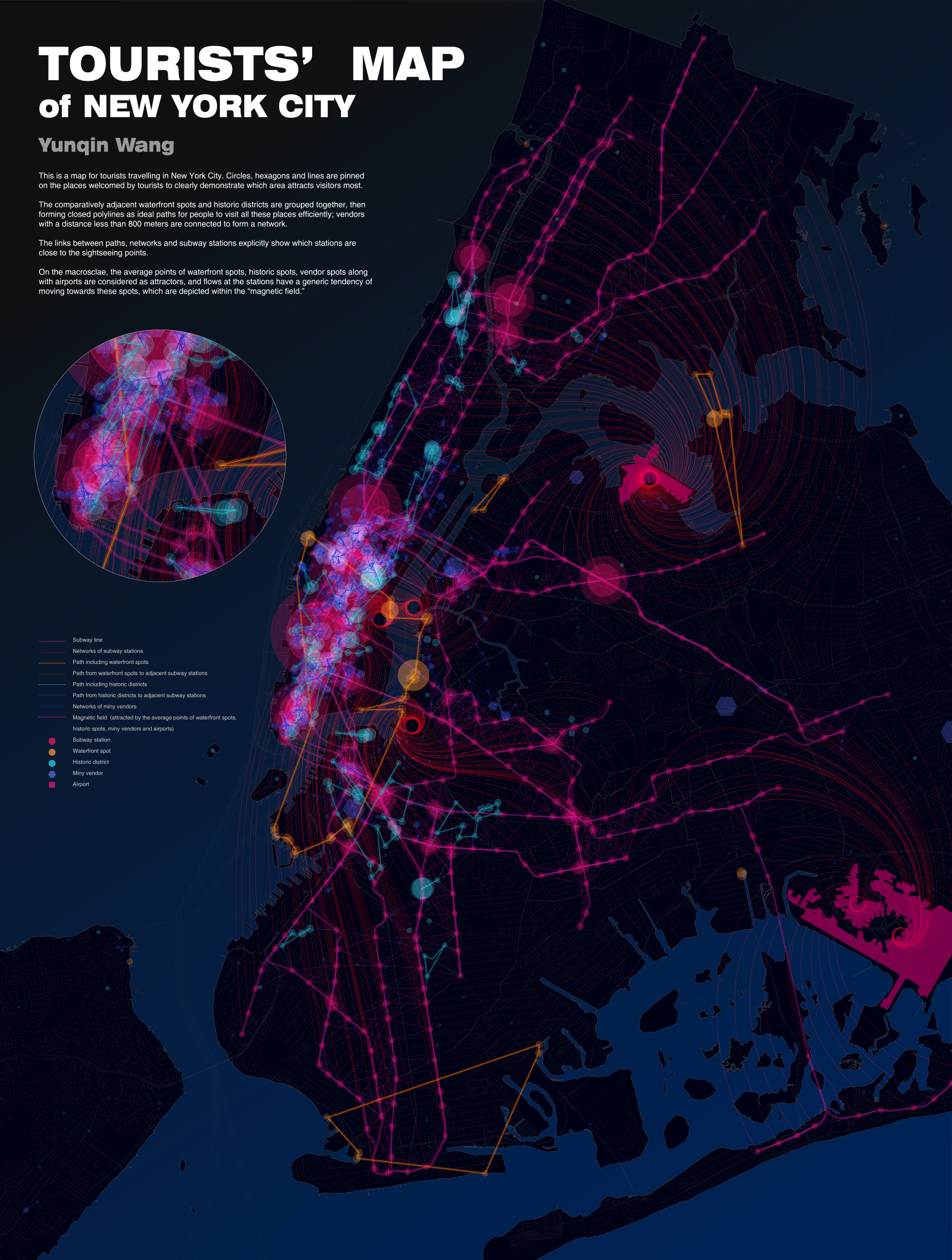 Tourists' Map of NYC by Yunqin Wang