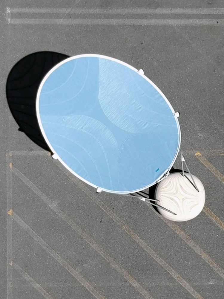 Drone image of deployable shading structure