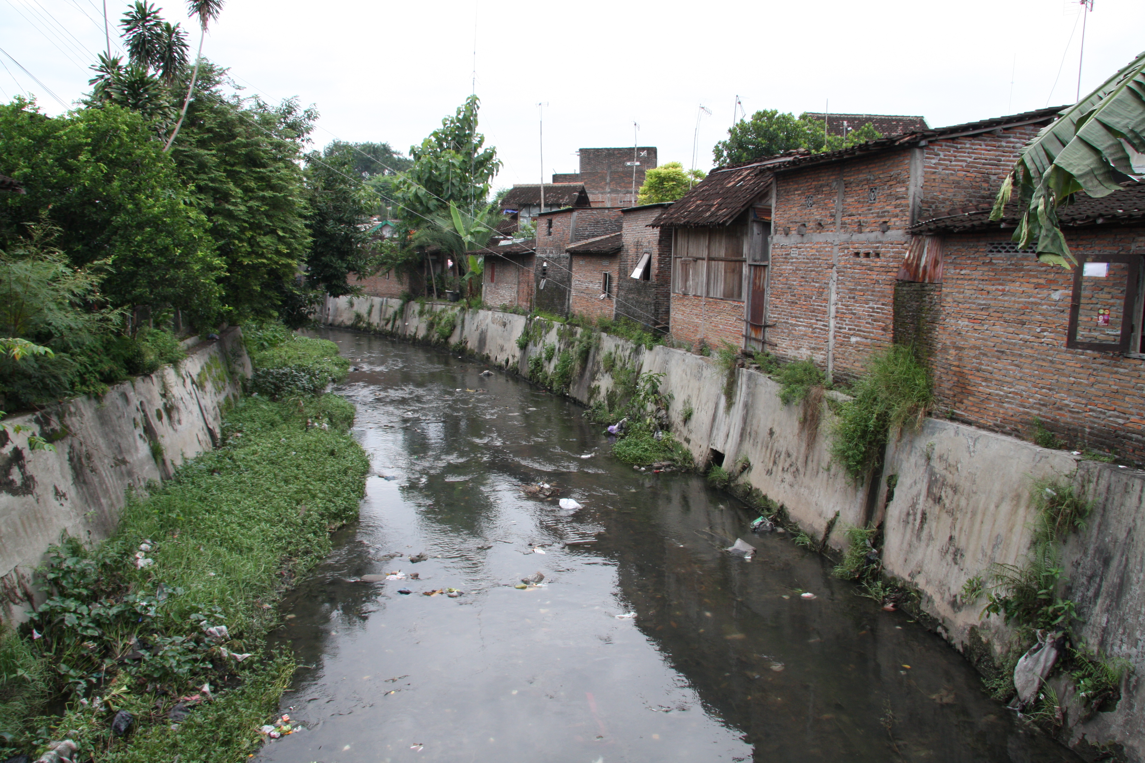 Back of informal housing and canal