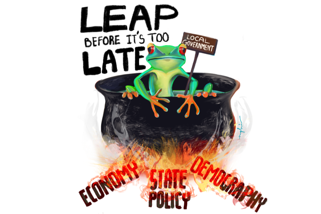 Boiling Frog Diagram showing the impact of fiscal stress on local governments
