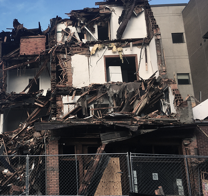 Image of Chacona Block demolition in Ithaca, NY