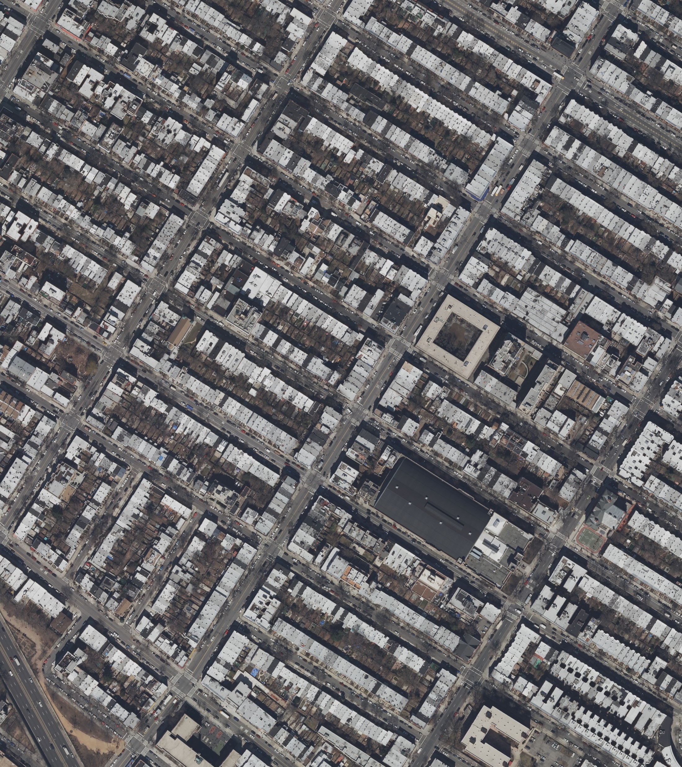 Satellite image of Park Slope in Brooklyn, NYC