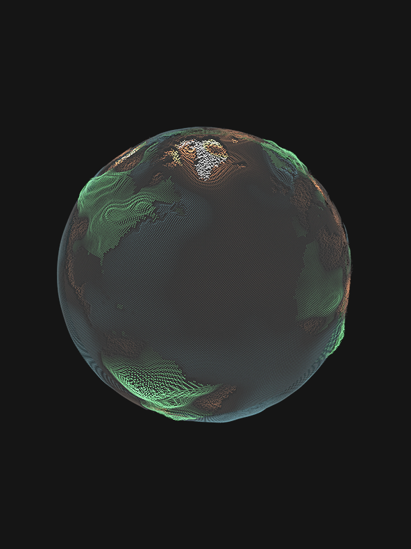 Data visualization of global mass changes, illustrating where water has moved over time