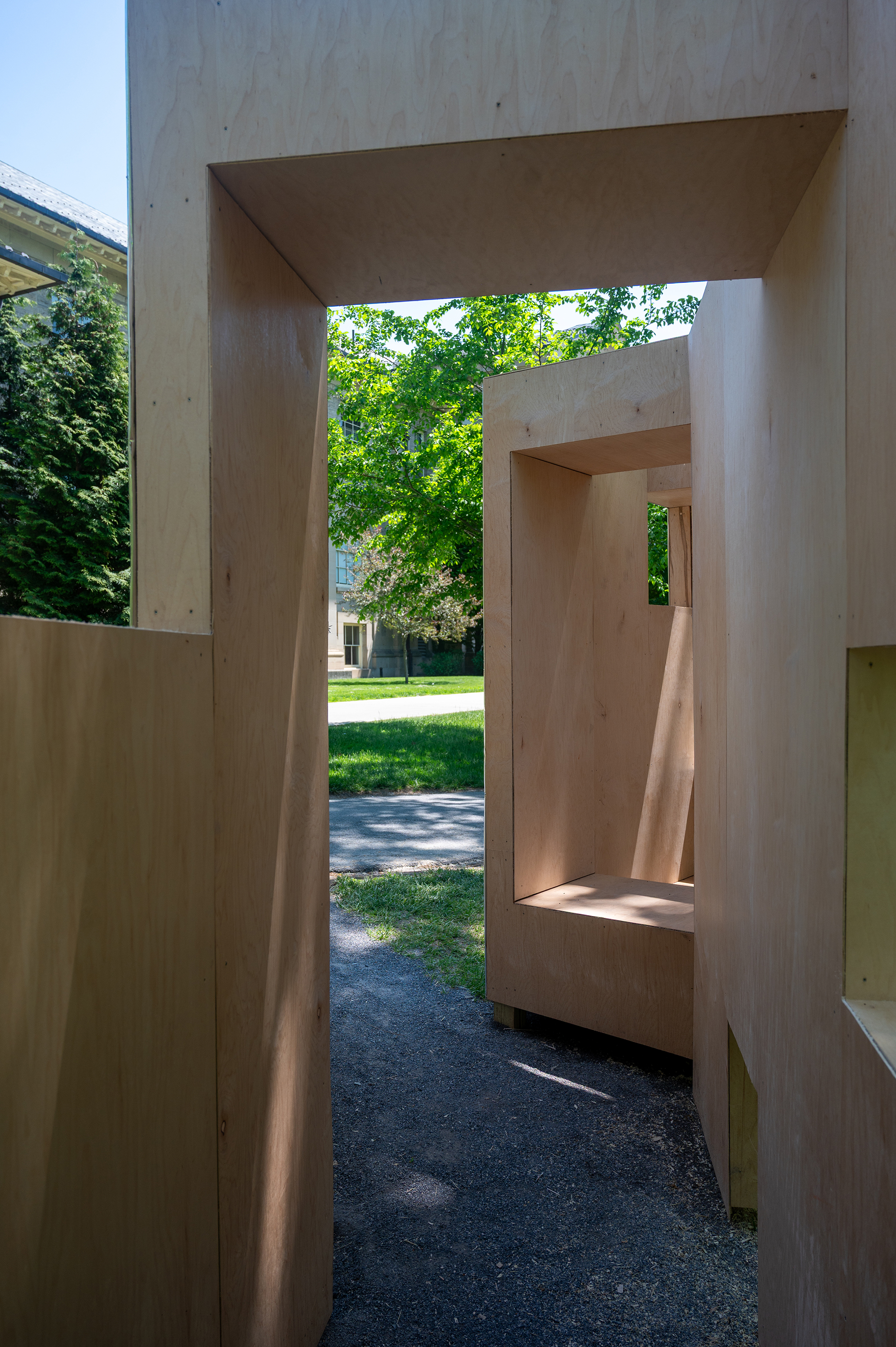 interior of timber pavilion