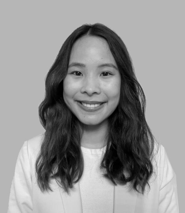 headshot of smiling women with long hair