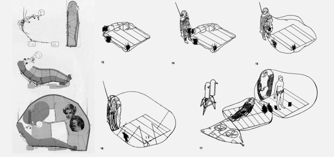 Archigram, Cushicle (1964) and Suitaloon (1967)