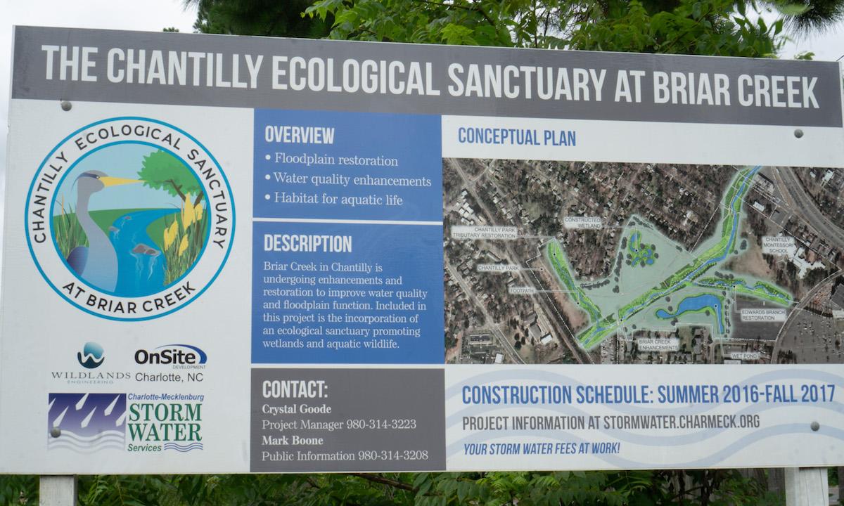 Sign of Chantilly Sanctuary Restoration Project in Charlotte NC