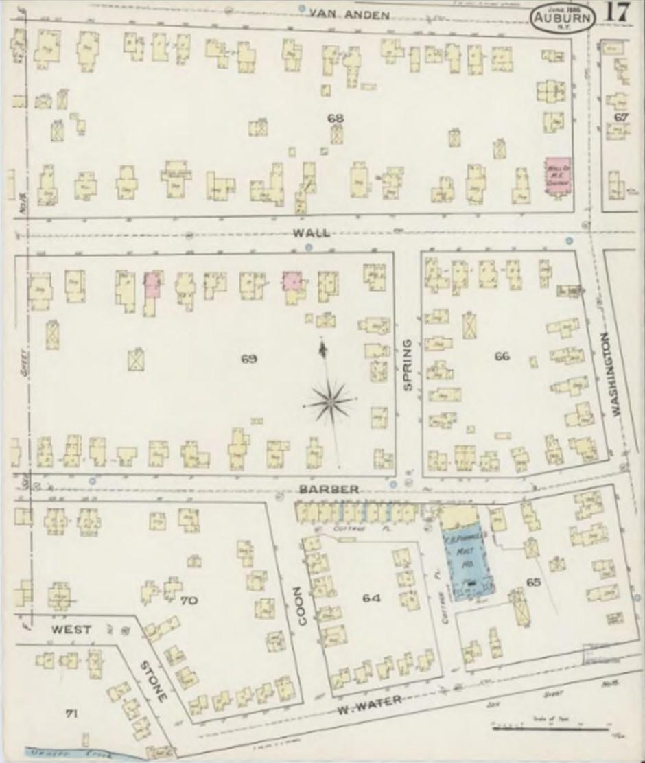 Sanborn Map of Auburn from 1886