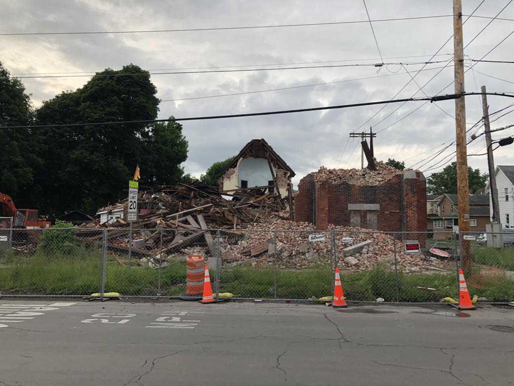 Image of demolished Auburn Church
