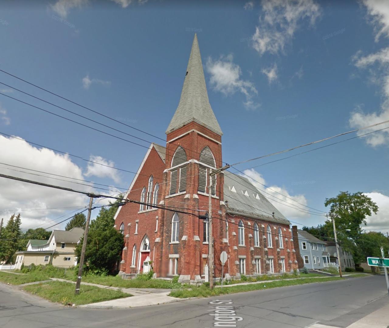 Wall Street Church, pre-demolition, in Auburn, New York