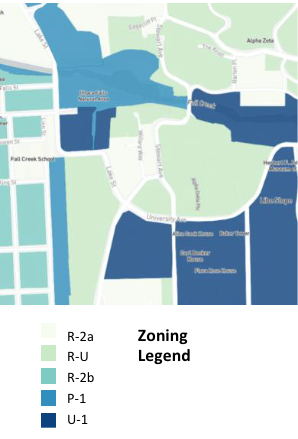 Figure 3 Urbanfootprint - City and Town of Ithaca Data Clearinghouse -City of Ithaca Zoning Shp, edited by P. Crispin