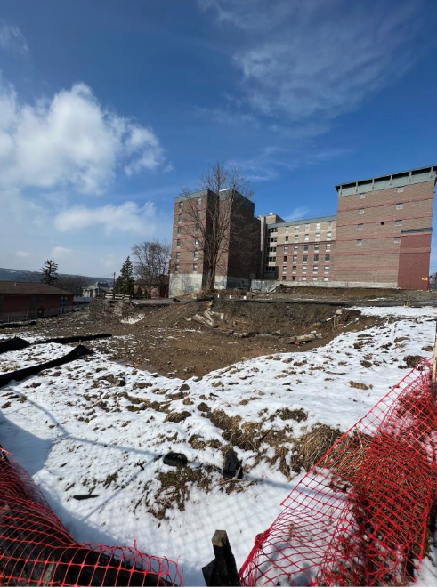 Current site as seen from corner of Catherine St. and College Ave. From author.