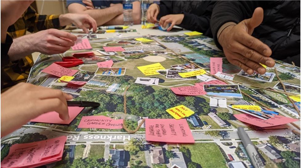 Hands over table image