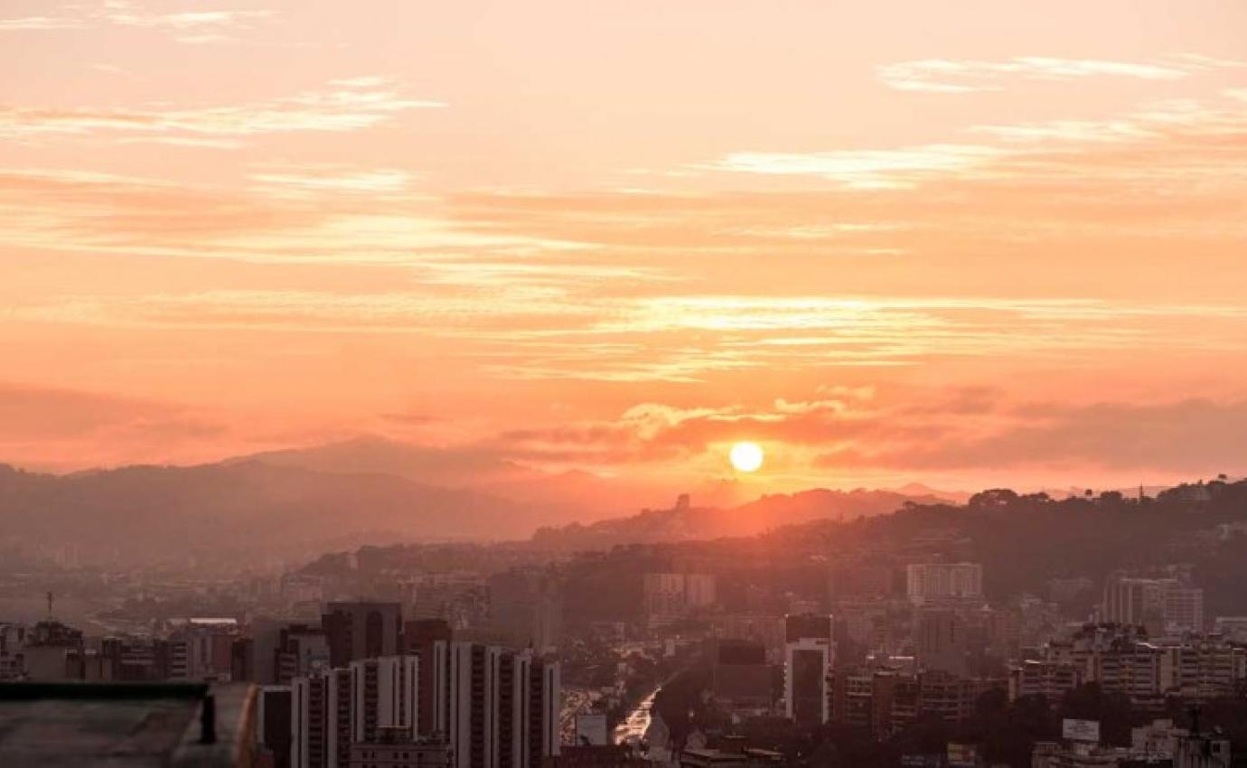 The sun setting over Caracas, Venezuela