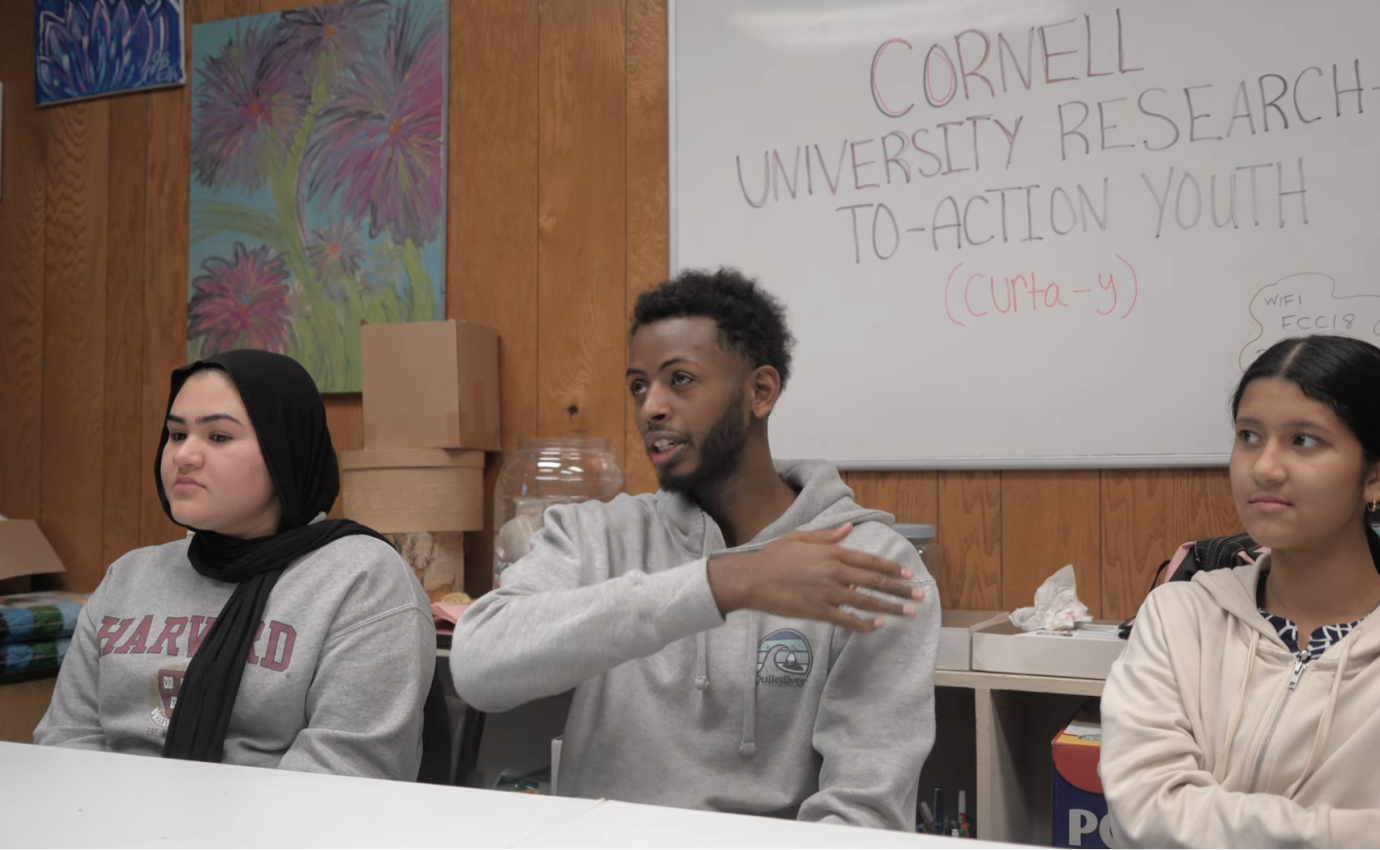 This is an image showing CURTA-Y high school co-researchers and founder Najeh Abduljalil